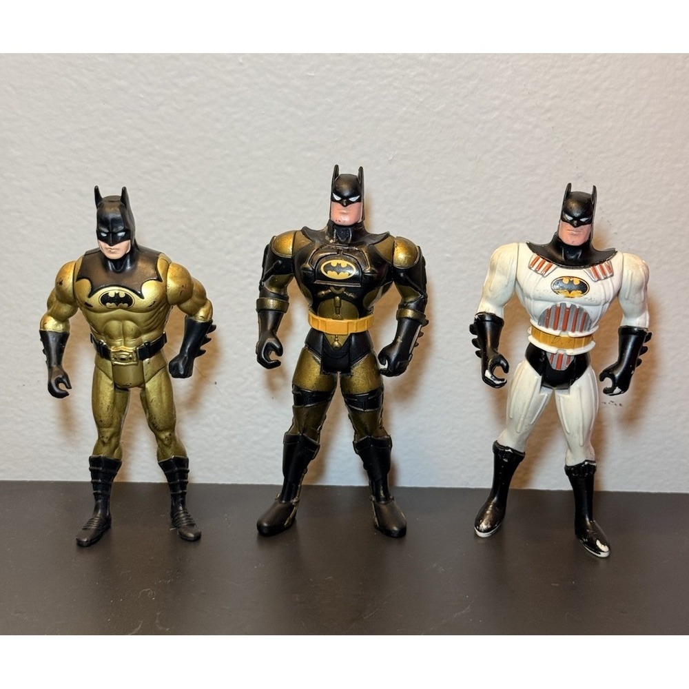 Lot Of‎ 3 1990s Batman Figures Cyber Gear Tec-Shield Anti-Freeze  4.75" Kenner